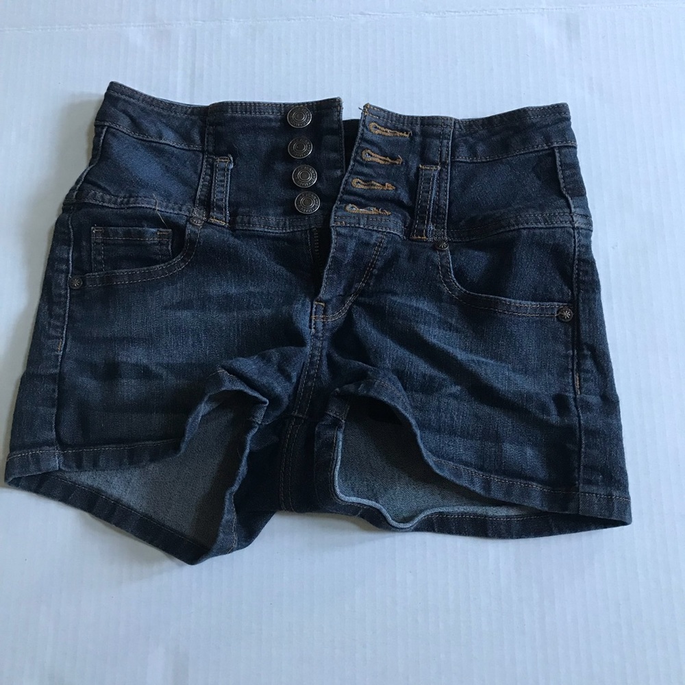 High Waisted Dark Jean Shorts